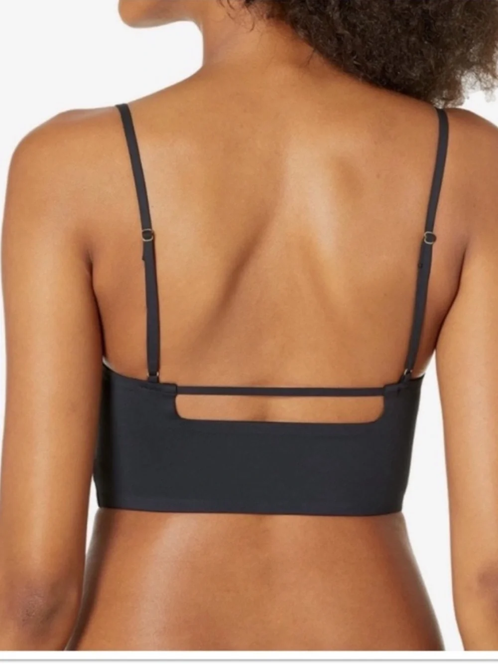 Free People Intimately Brinley Cutout Longline Bralette Black Large